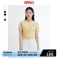 SPAO 韩国同款2024年春夏新款女士时尚通勤短袖毛衣开衫SPCKE24G41