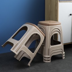 都小秀 塑料凳子升级款家用休闲餐椅子板凳方凳 北欧咖