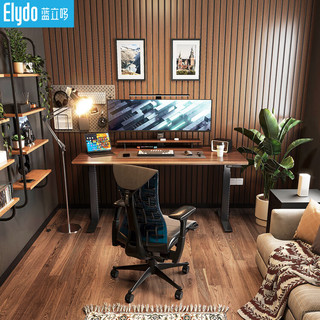 ELYDO 蓝立哆 实木电动升降桌1.2*0.6m胡桃木色纯实木桌板