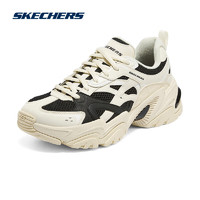 SKECHERS 斯凯奇 复古慢跑鞋新款女鞋潮流设计运动鞋增高减震休闲鞋 149514-NTBK 自然色