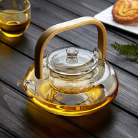 美斯尼 茶壶玻璃泡茶壶提梁壶加厚耐热玻璃泡茶器居家用茶具 提梁壶 800mL