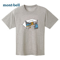 mont·bell montbell春夏蒙贝欧短袖情侣款户外透气露营熊印花时尚速干短袖t恤1114729 LGY S