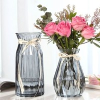 创意简约欧式玻璃花瓶摆件客厅插花水培鲜花干花透明装桌面