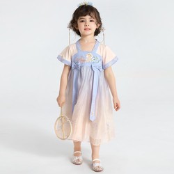 jellybaby 杰里贝比 夏季儿童女童童装刺绣公主裙子连衣裙礼服