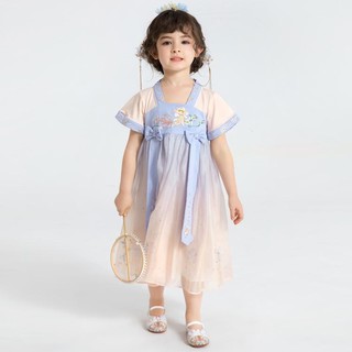 杰里贝比 夏季儿童女童童装刺绣公主裙子连衣裙礼服