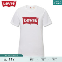 Levi's李维斯24春季女士做旧logo印花复古休闲百搭短袖T恤 白色 A9277-0001 S