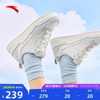 ANTA 安踏 胶弹丨女板鞋2024新款夏季网面透气厚底增高轻便小白鞋运动鞋