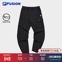 FILA 斐乐 FUSION斐乐潮牌针织长裤女2024夏季新款时尚休闲收口运动裤