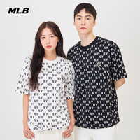 MLB 官方 男女情侣时尚满印老花短袖运动休闲T恤24夏季新款TSM08