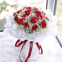 浪漫季节 19朵红玫瑰花束-皇冠款 今日达-