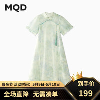 马骑顿（MQD）【汉服裙】MQD童装女大童国风蓬蓬裙表演网纱裙 浅绿 120cm