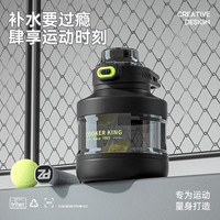炊大皇塑料杯食品级双饮吸管小吨桶便携大容量运动水杯黑色850ml 小吨桶黑色 850ml