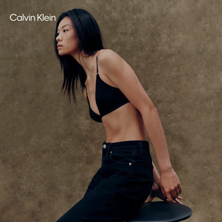 Calvin Klein内衣24春夏女性感蕾丝可卸垫三角杯文胸QF7540AD UB1-太空黑 L