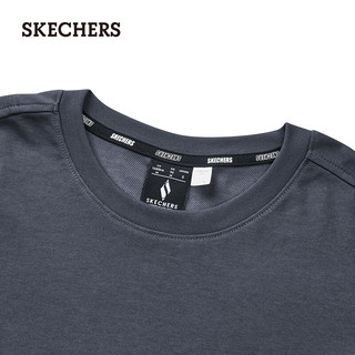 斯凯奇（Skechers）程潇同款斯凯奇夏季女装吸湿速干短袖百搭圆领T恤L224W005 潜望镜灰/0403 L