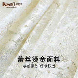 PawinPaw卡通小熊童装24年夏蕾丝网纱公主连衣裙 Yellow黄色/30 140