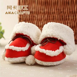 阿卡手工 新年婴儿鞋diy手工 布艺材料包制作宝宝雪地靴圣诞礼物