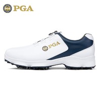 PGA  高尔夫男士球鞋 防水鞋子 防滑活动钉男鞋 旋转鞋带 PGA 301017-白深蓝色 41