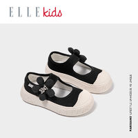 百亿补贴：Ellekids 女童帆布鞋浅口单鞋室内鞋2024春秋新款一脚蹬儿童鞋子潮