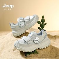百亿补贴：Jeep 吉普 儿童运动鞋女童黑色男童品牌旋转纽扣2023春秋新款跑步鞋