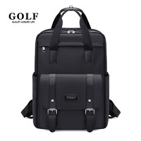 高尔夫（GOLF）双肩包男士运动背包男女休闲旅行包潮书包防泼水通勤出游背包 款式8-黑色