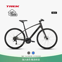 崔克（TREK）FX 1 内走线轻量碟刹通勤多功能自行车平把公路车 黑色 到家 XL（身高186-197CM） 16速
