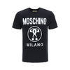moschino莫斯奇诺春夏圆领短袖T恤男装黑色撞色图案印花时尚舒适48