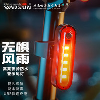 Warsun C35自行车尾灯夜骑警示灯山地车充电防水高亮公路车灯骑行装备 usb充电尾灯