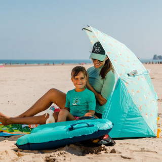 迪卡侬（DECATHLON）沙滩帐篷遮阳棚户外便携防蚊速开青色印花-4788966