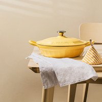 北鼎（Buydeem）珐琅锅 家用铸铁锅炖锅汤锅焖炖锅海鲜锅 小鹅黄28cm CP581