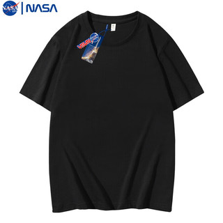 NASAMITOO联名纯棉短袖T恤男士季休闲百搭纯色上衣 TX3001黑色 M