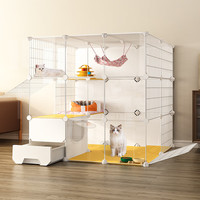 蔻丝 Coleshome猫笼子隔离厕所一体适合大猫家用室内超大自由空间三层大别墅 【猫砂盆+除臭球+贴纸】3列3层