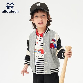 allo&lugh 阿路和如 童装2024春季新款儿童男童外套棒球服学院风夹克休闲开衫