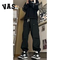 VAS&CO 工装裤春夏季宽松伞兵休闲裤子男士束脚裤直筒美式伐木长裤