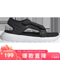 阿迪达斯 （adidas）男青少年户外露趾软底运动沙滩凉鞋休闲鞋 GY8382 黑/白 24.5码 