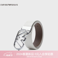 阿玛尼EMPORIO ARMANI24春夏EA女士镂空鹰标时尚扳扣腰带 80716米白色