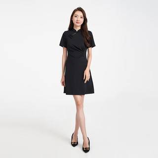 歌莉娅| 夏季  新中式针织连衣裙  1C4C4K5T0 00B黑色（预计5月22日） M（预计5月22日）