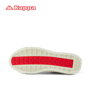 KAPPA卡帕女鞋透气帆布鞋女2024夏季休闲滑板鞋百搭鞋板鞋子女 黑色/浅黄褐色 37