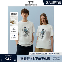 TeenieWeenie小熊男装圆领短袖2024夏季新款美式宽松白色T恤上衣