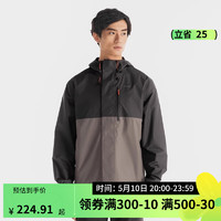 DECATHLON 迪卡侬 硬壳冲锋衣男户外春夏徒步登山服外套山系防风防水夹克NH500 2024 灰色拼色 XL