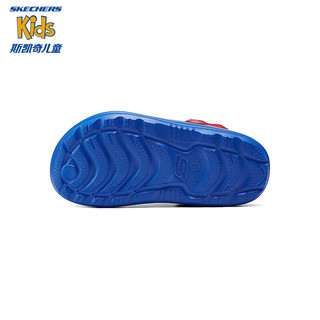 Skechers斯凯奇儿童一脚蹬凉鞋轻便防滑沙滩鞋308363L/406801L 蓝色/BLU 33.5码