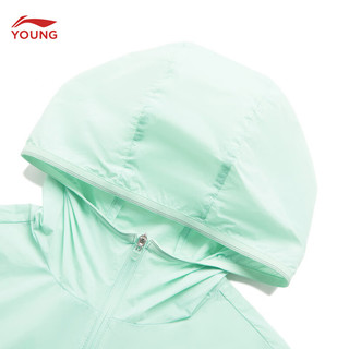 李宁童装儿童运动外套男女小大童冰感舒适运动风衣YFDU243 清水绿-3 110