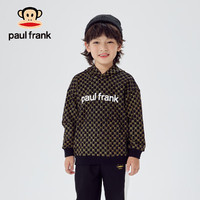 大嘴猴（PAUL FRANK）童装儿童连帽卫衣休闲男童春秋上衣洋气女孩 黑色 130cm 