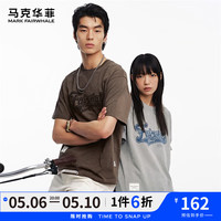 马克华菲【纯棉吸汗】短袖T恤男2024春夏圆领印花字母休闲款T恤衫 305深棕色 XL