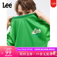 Lee儿童短袖T恤2024春夏纯棉后背LOGO印花宽松舒适运动上衣童装