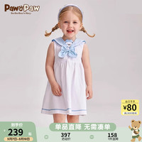 Paw in Paw PawinPaw卡通小熊童装24年夏女宝学院风蝴蝶结连衣裙学院风 Ivory象牙色/39 120