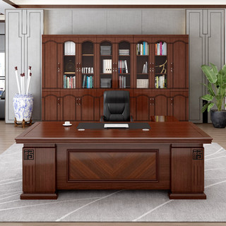 如澜 老板桌办公桌椅组合现代简约大班台办公室中式总裁桌经理桌主管桌 1.8米单桌不带侧柜