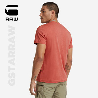 G-STAR RAW男士T恤西海岸印花半袖2024夏季短袖圆领修身型D24686 橙红色 XL