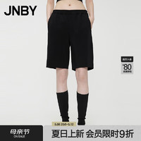JNBY/江南布衣24夏中裤女宽松休闲五分直筒5O5E12010 001/本黑（批次2） S