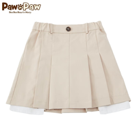 PawinPaw卡通小熊童装2024年春季女童百褶裙儿童学院风短裙 藏青色/59(口袋布露出) 140