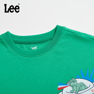 Lee童装儿童短袖T恤2024夏季运动上衣男女童休闲百搭打底衫 绿色 120cm